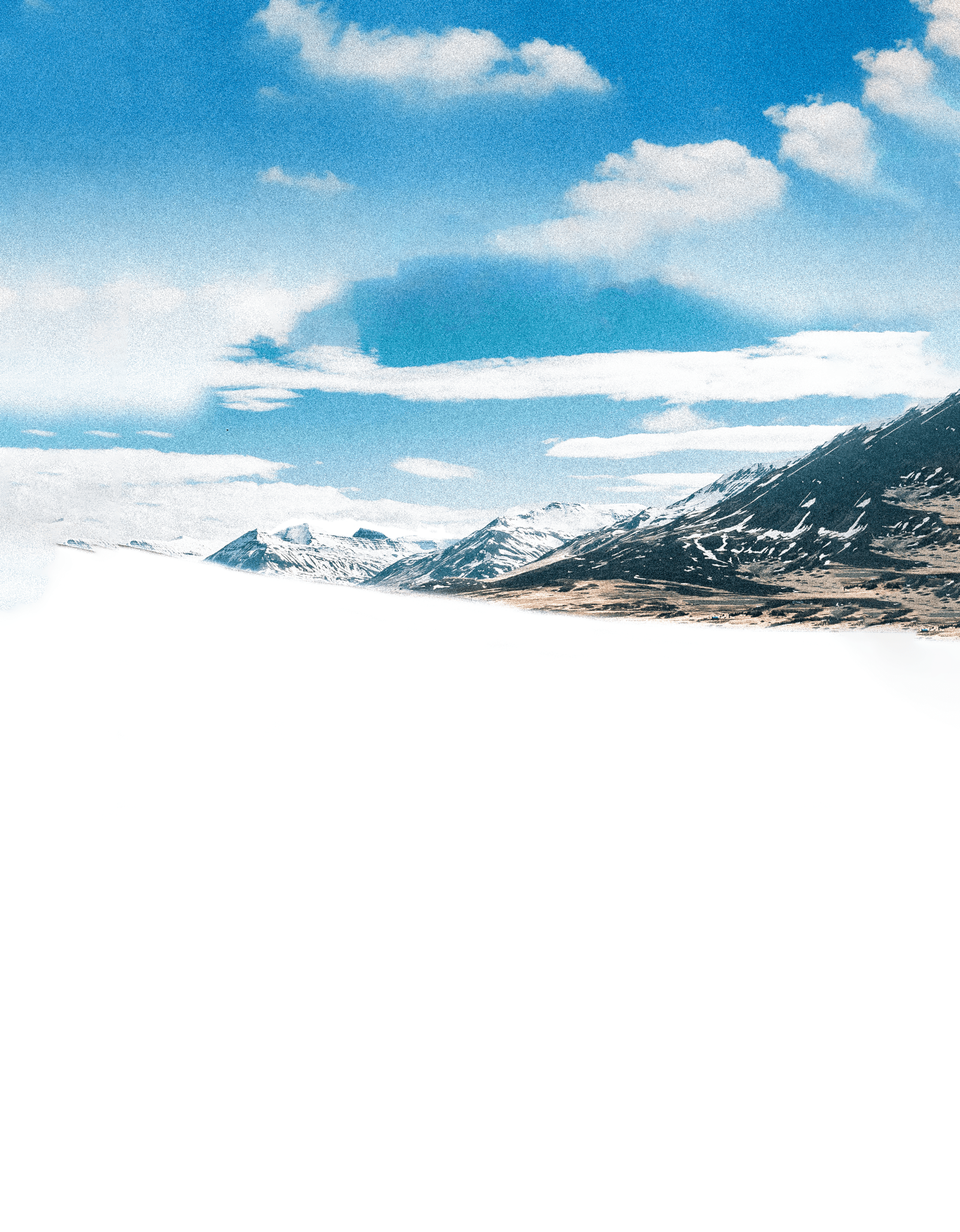 Background made up of a the sky and some mountainpeaks.